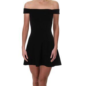 Teeze Me Womens Black Sleeve Off Shoulder Dress